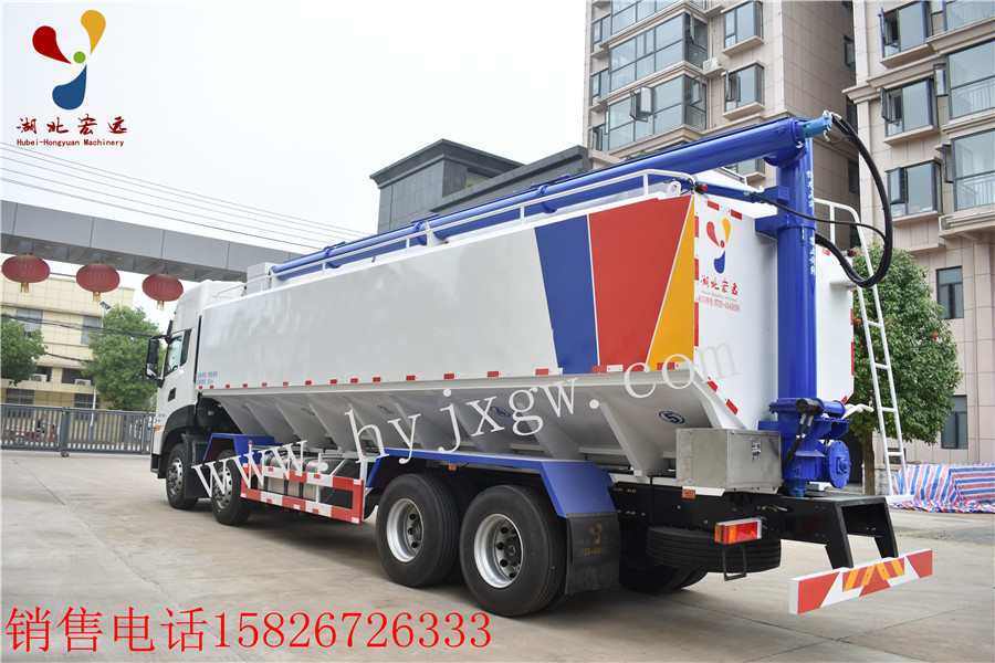 国六东风天龙20吨液压散装饲料运输车