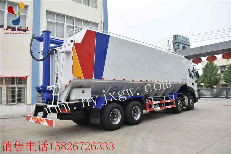 国六东风天龙20吨液压散装饲料运输车
